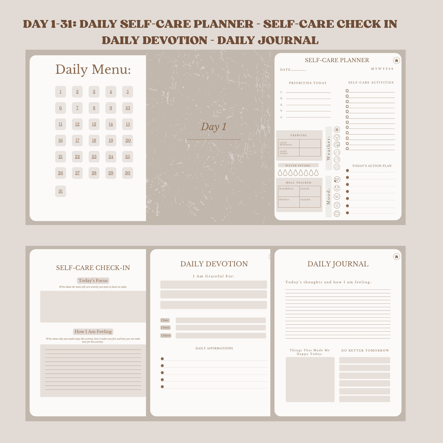 Digital Self-Care Planner with Digital Self-Care Stickers GoodNotes