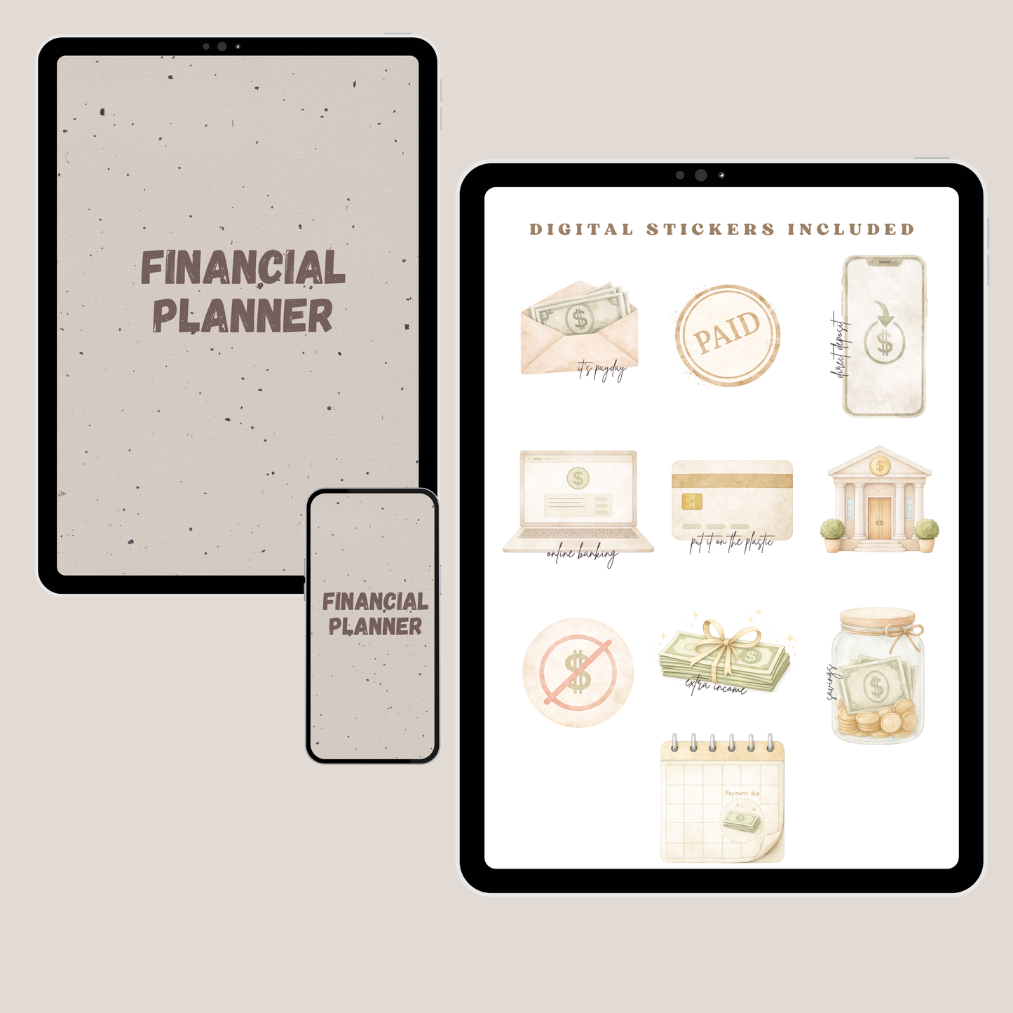 Digital Financial Planner with Stickers GoodNotes - Boss Babe Finance Planner