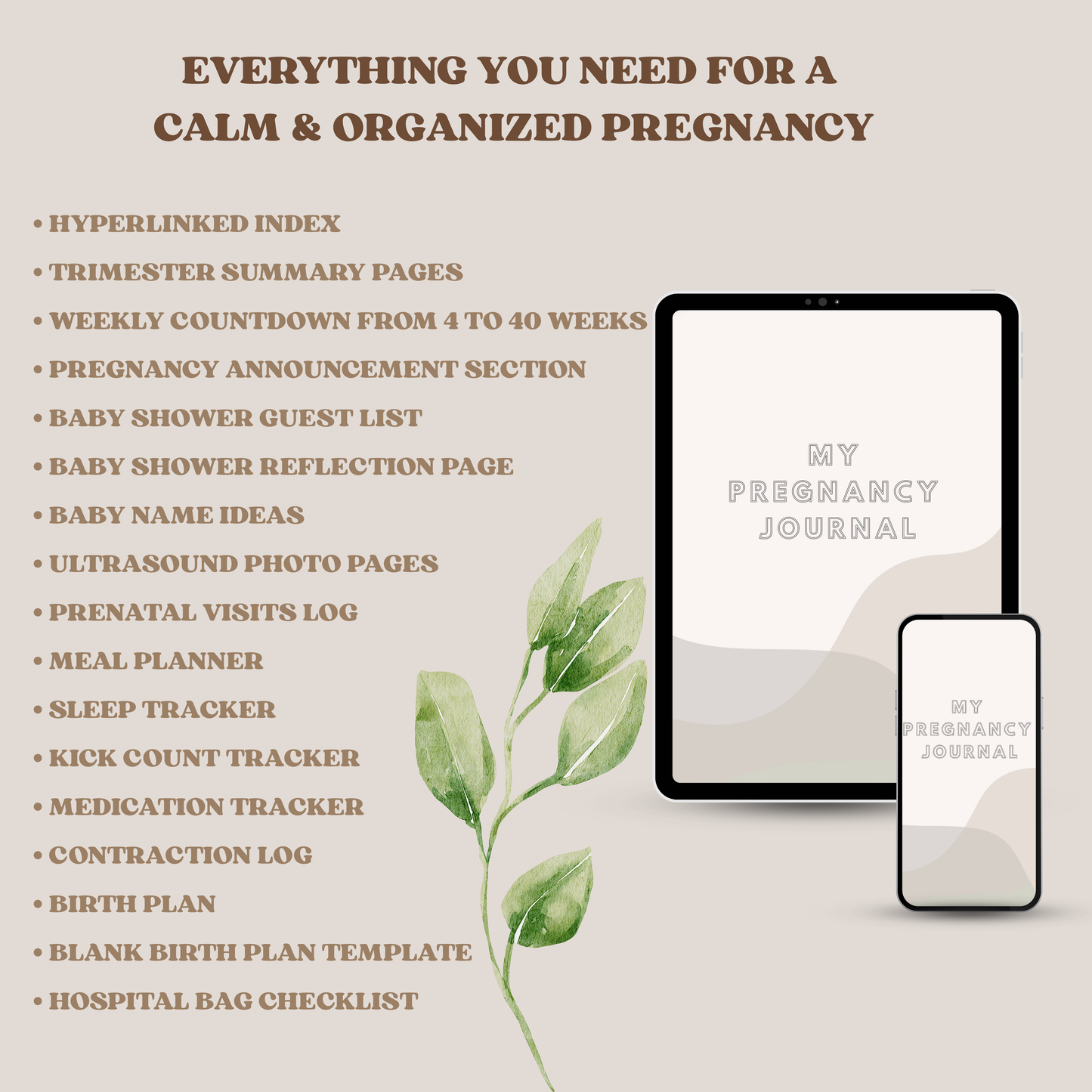 Digital Pregnancy Journal with Digital Pregnancy Stickers GoodNotes
