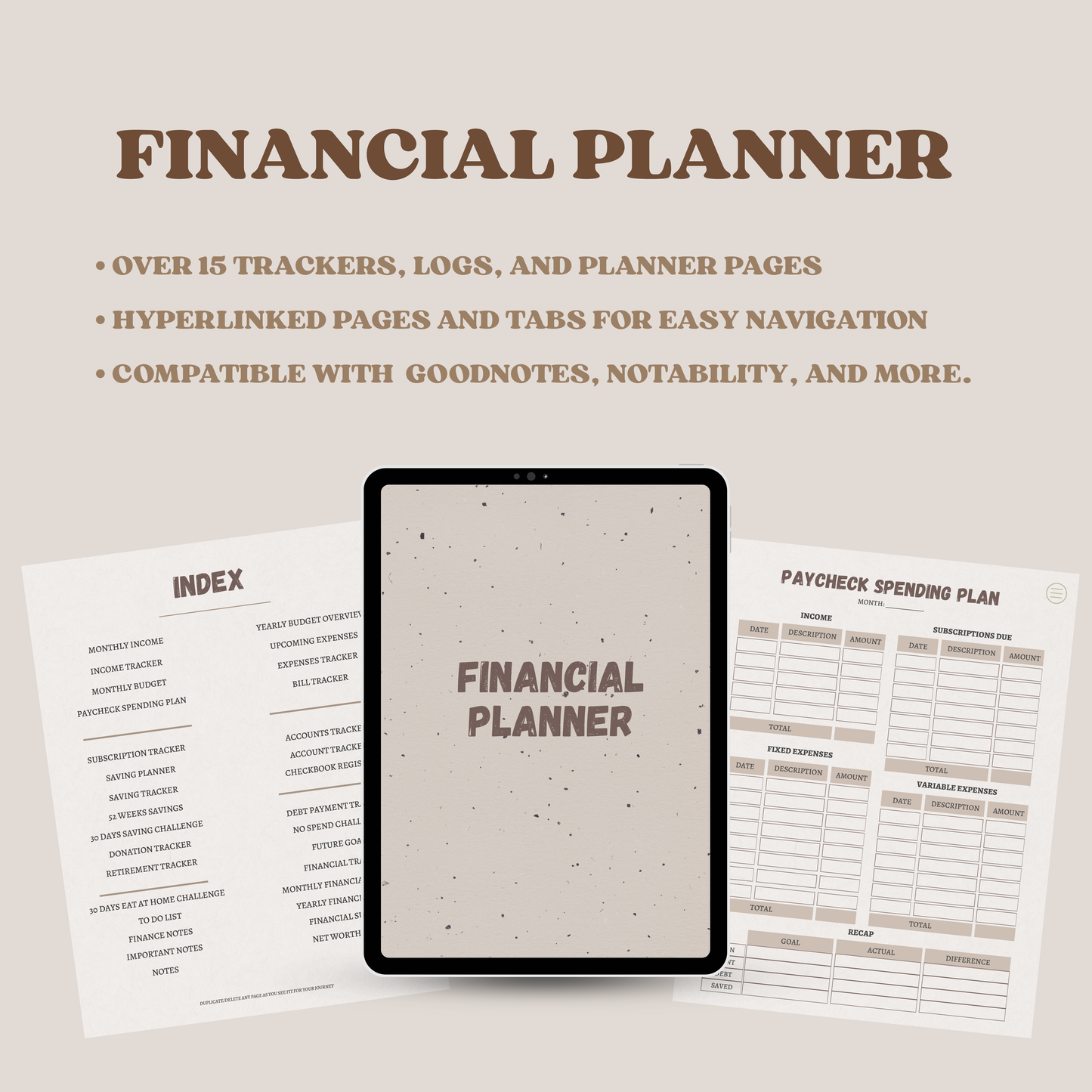 Digital Financial Planner with Stickers GoodNotes - Boss Babe Finance Planner