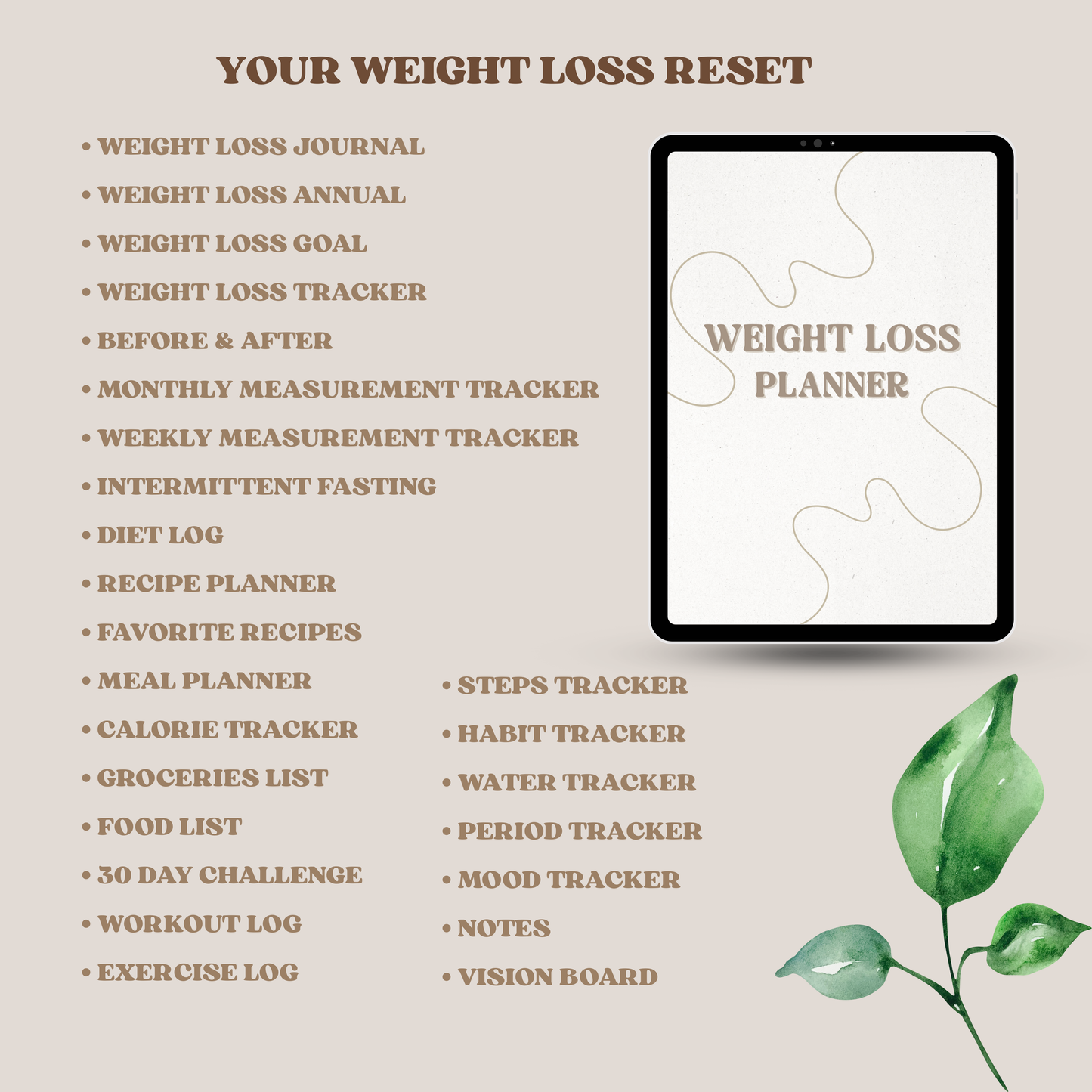 Digital Weight Loss Journal with Digital Fitness Stickers GoodNotes