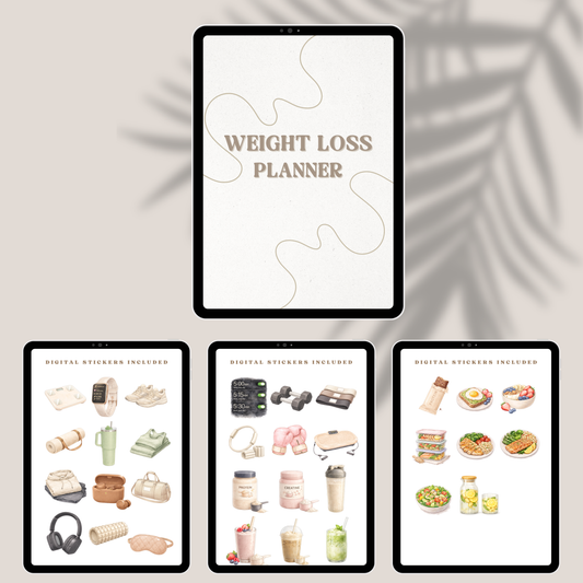 Digital Weight Loss Journal with Digital Fitness Stickers GoodNotes