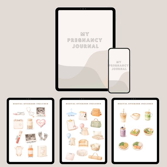 Digital Pregnancy Journal with Digital Pregnancy Stickers GoodNotes