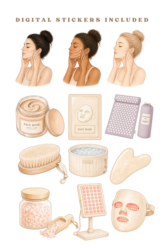 Digital Self-Care Planner with Digital Self-Care Stickers GoodNotes