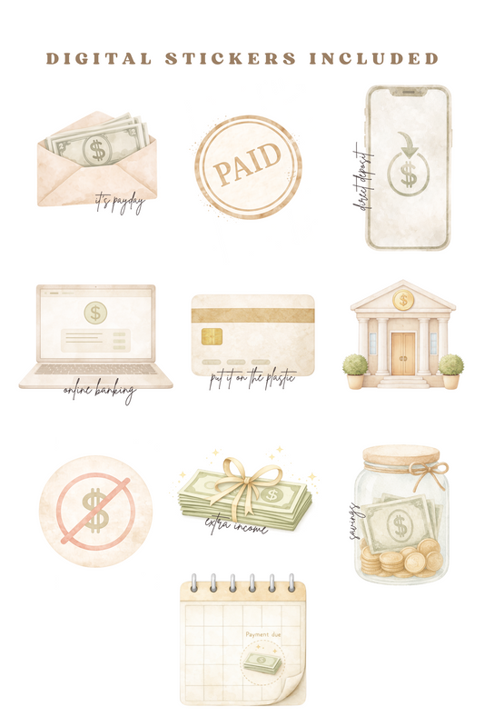 Digital Financial Planner with Stickers GoodNotes - Boss Babe Finance Planner
